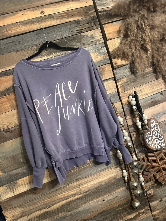 Free People Tops - We the free , free people PEACE Junkie Lavender Camden  Sweatshirt
